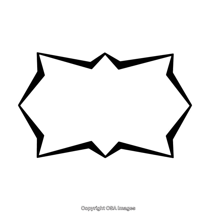 Geometric Black and White Star Border Design on White Background