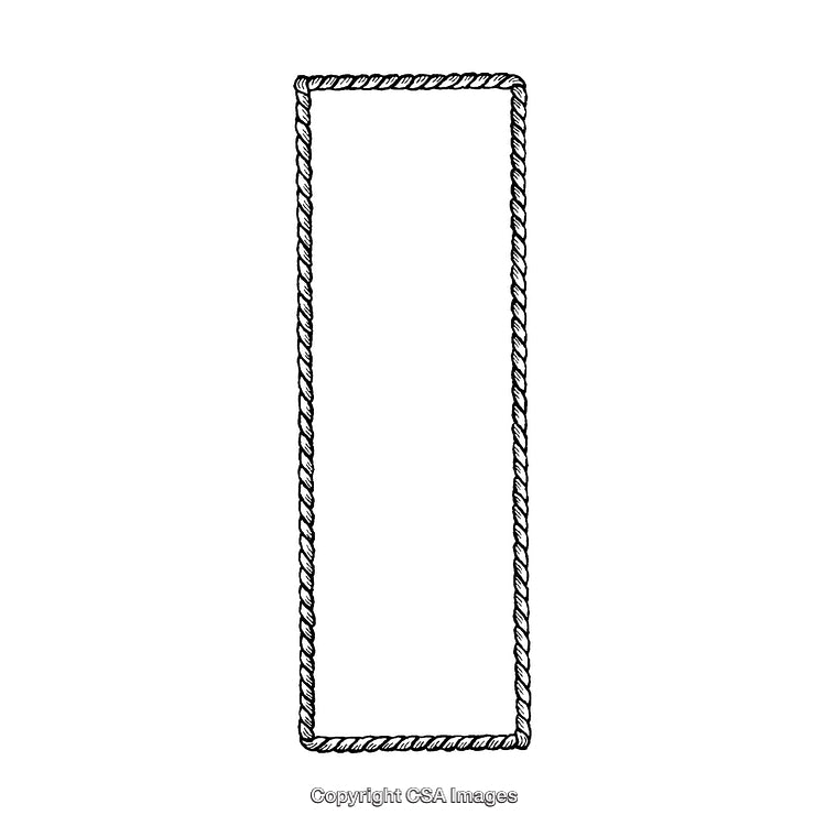 Intricate Rope Pattern Border in Black and White Illustration