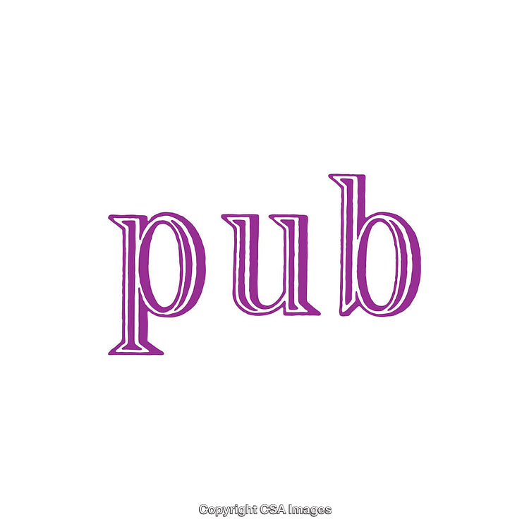 Purple Word Art Image Featuring the Term Pub in Bold Letters