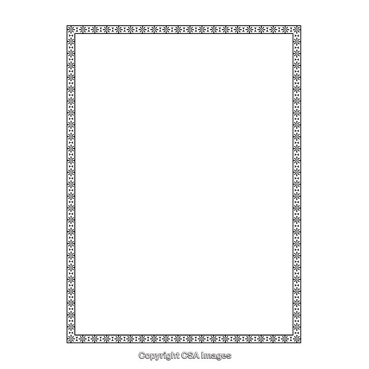Elegant Black and White Border with Ornamental Design for Decoration