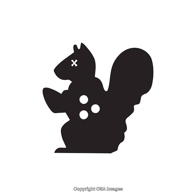 Creative Design of Black Squirrel Silhouette with Unique Patterns