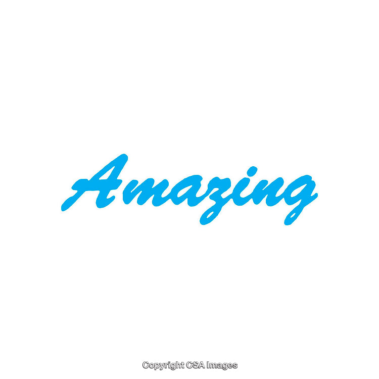 Bright Calligraphy Script of the Word Amazing on a White Background
