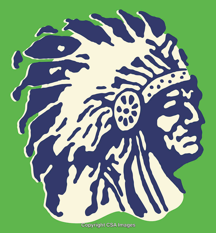 Colorful Line Art of Tribal Headdress Icon with Vibrant Style