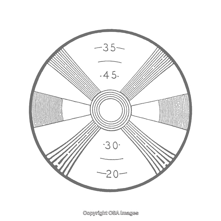 Detailed Visual Diagram of Concentric Circles and Angular Measurements