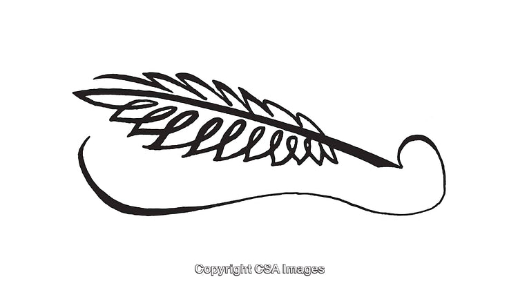 Abstract Black and White Line Art Graphic with Curved Elements
