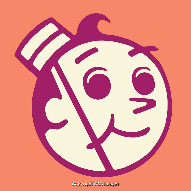 Colorful Line Art Illustration of a Smiling Character Face Design