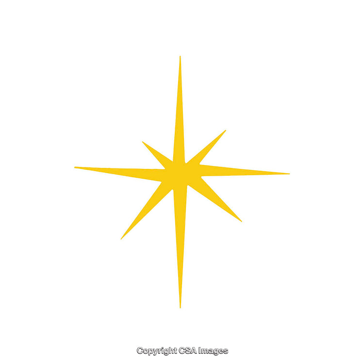 Golden Eight-Point Star Symbol on a White Background