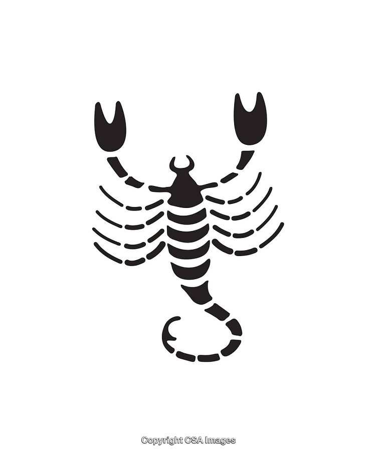 Black and White Icon of a Scorpion with Detailed Features