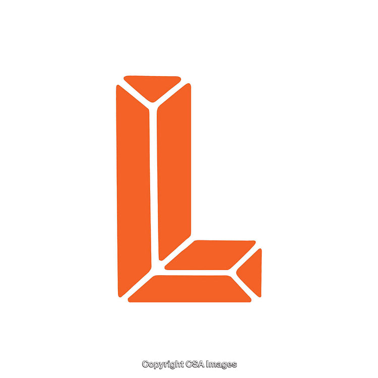 Modern Geometric Design Featuring the Letter L in Bold Orange Style
