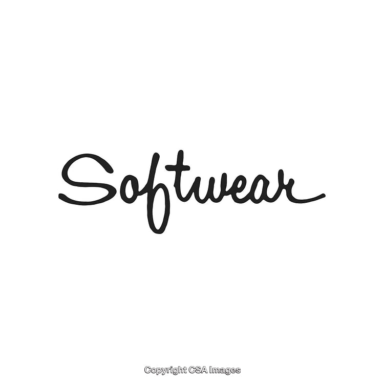 Creative Handwritten Typography Design Featuring the Word 'Softwear' in Stylized Lettering