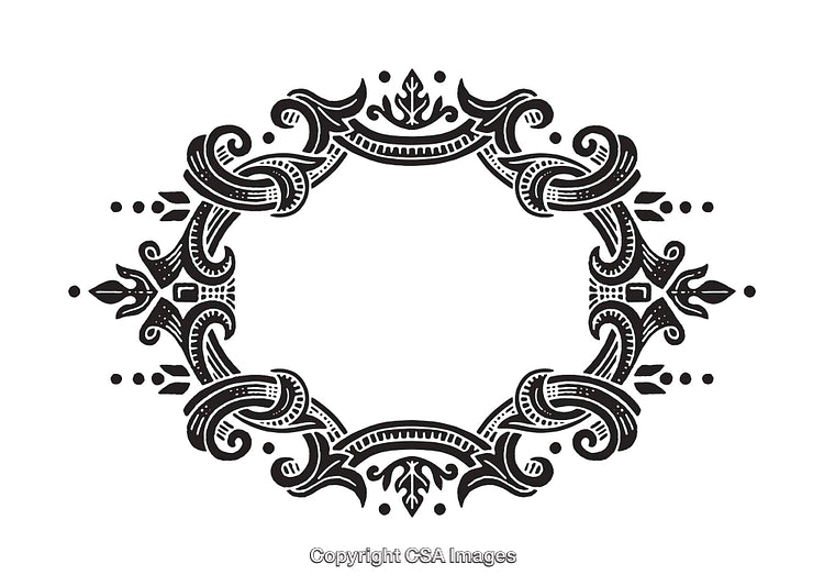 Black and White Ornate Line Art Decorative Frame Design