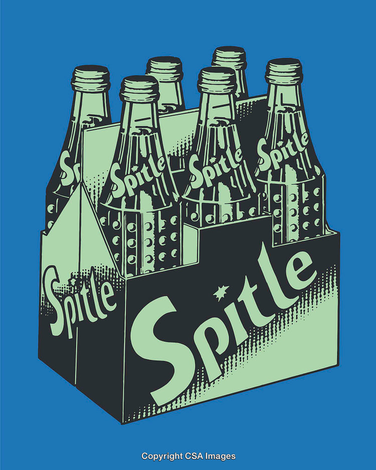 Vintage Style Soda Bottle Six-Pack Line Art Illustration