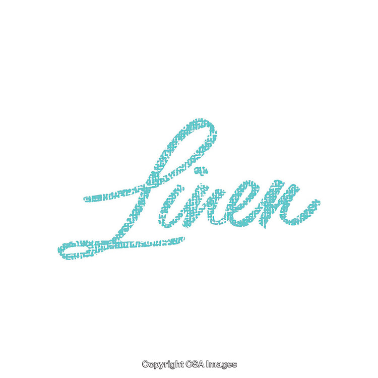 Turquoise Handwritten Linen Font on a White Background