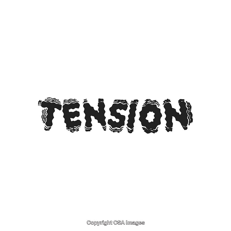 Creative Tension-Themed Typography with Abstract and Distorted Wave Patterns