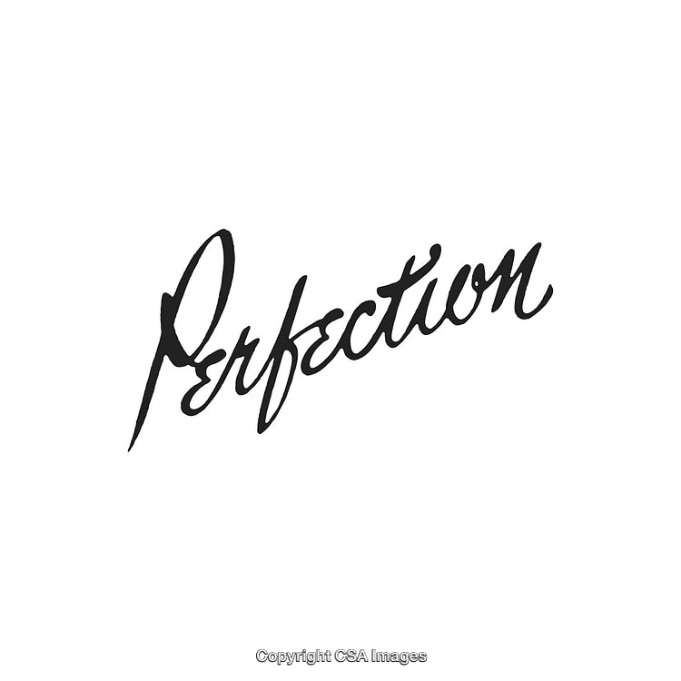 Elegant Handwritten Script Featuring the Word 'Perfection' in Black Ink