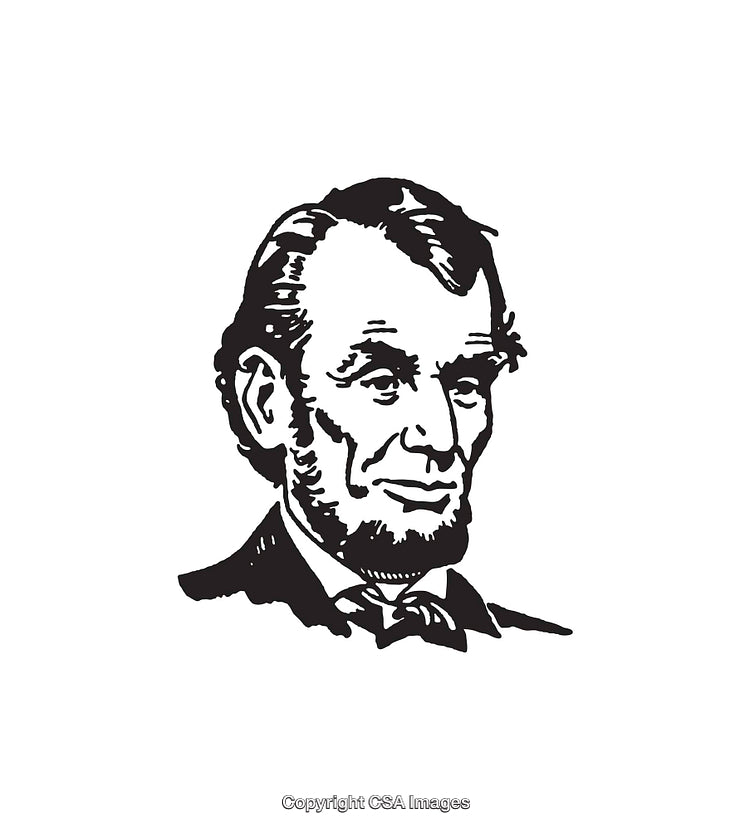 Black and White Illustration of Iconic Historical Figure Portrait