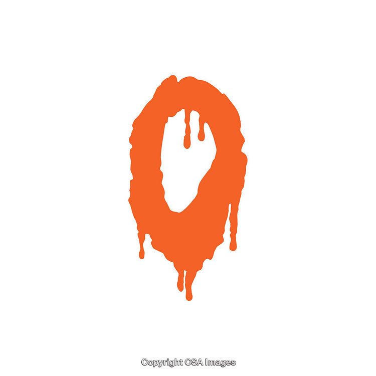 Creative Dripping Orange Letter O Isolated on White Background