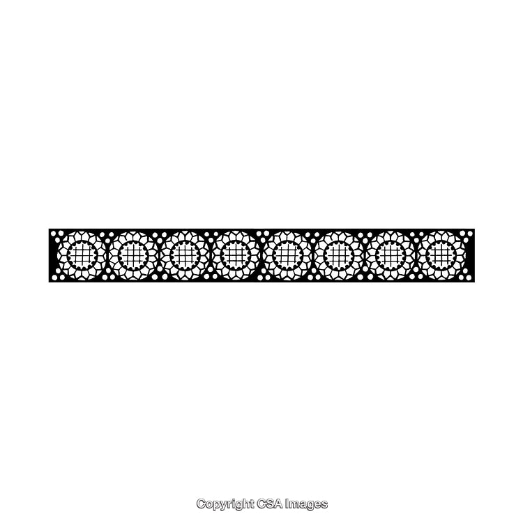Intricate Black and White Border Design with Geometric Patterns