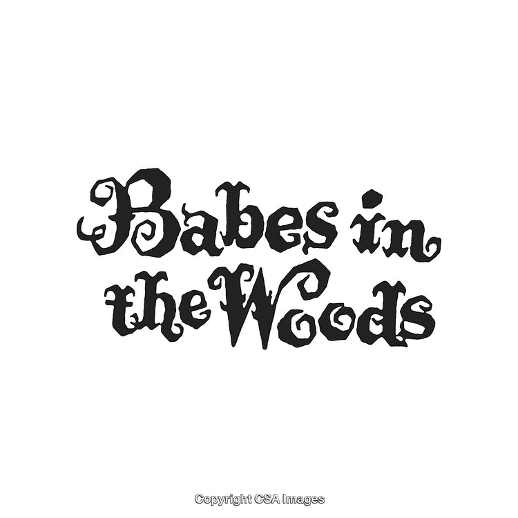 Artistic Typography of 'Babes in the Woods' in Gothic Style