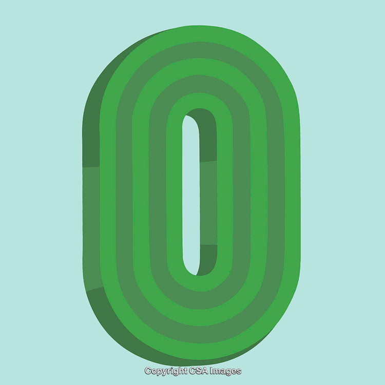 Green Letter O Symbol With Layered Artistic Design on Light Background