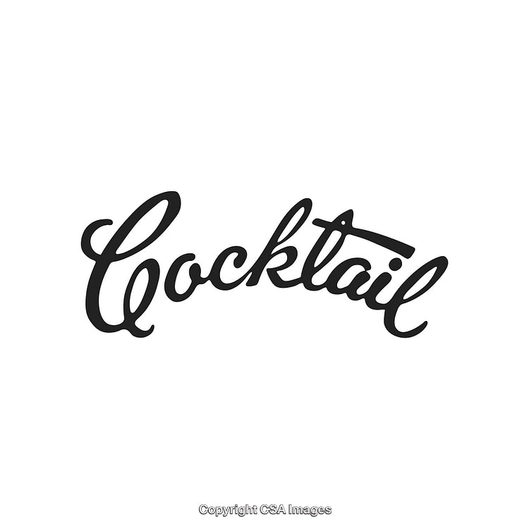 Elegant Typography Featuring the Word Cocktail in Stylish Script Calligraphy