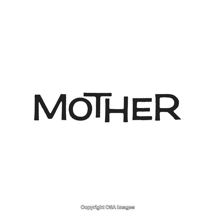 Artistic Typography Design Featuring the Word 'Mother' in Bold Black Letters