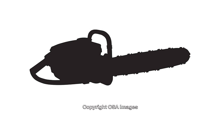 Silhouette of a Chainsaw Tool in Black Precision Artwork