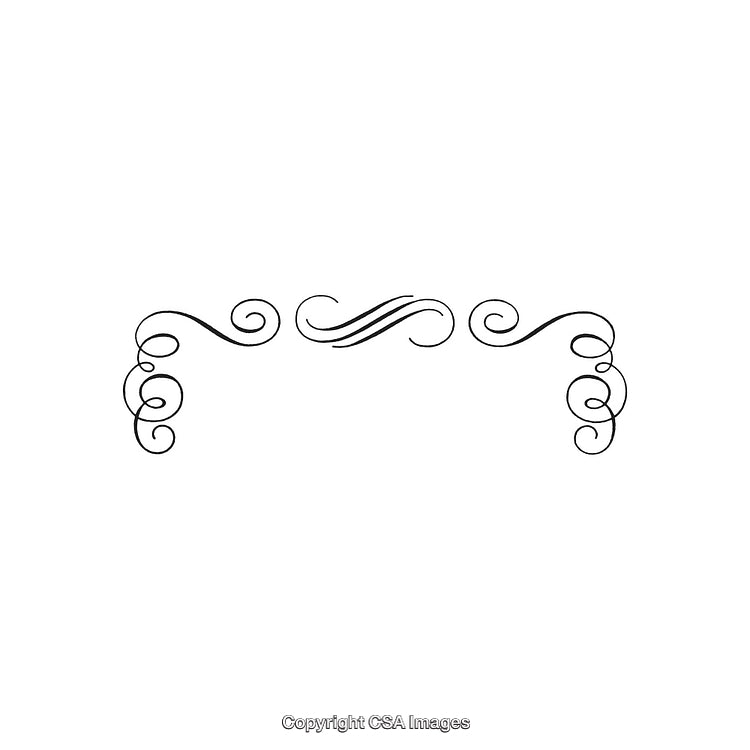 Elegant Black and White Decorative Ornament with Swirling Design Elements