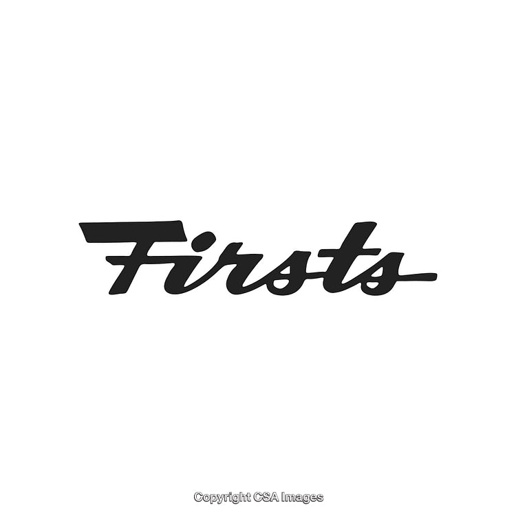 Elegant Handwriting Logo With 'Firsts' in Stylish Black Typeface