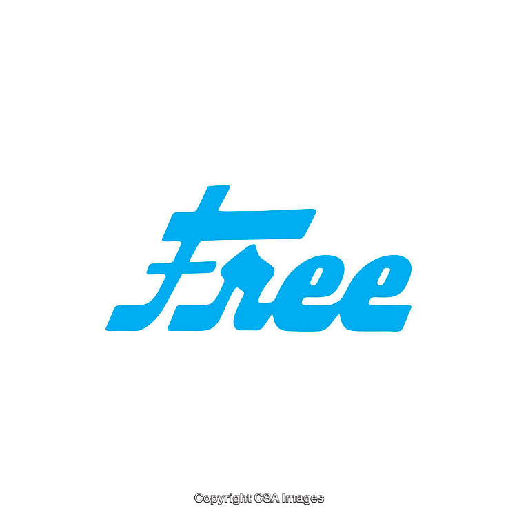 Blue 'Free' Typography Design on a White Background
