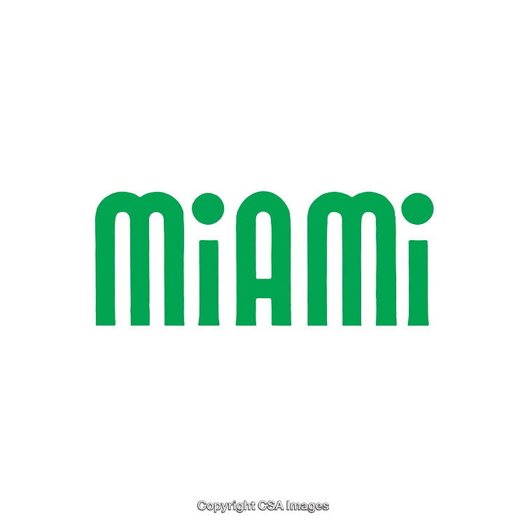 Green Modern Typography Banner Featuring Miami with Minimalist Style