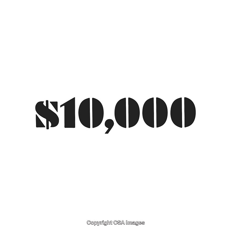 Stylized Black Text Depicting Monetary Value in Minimalistic Bold Design