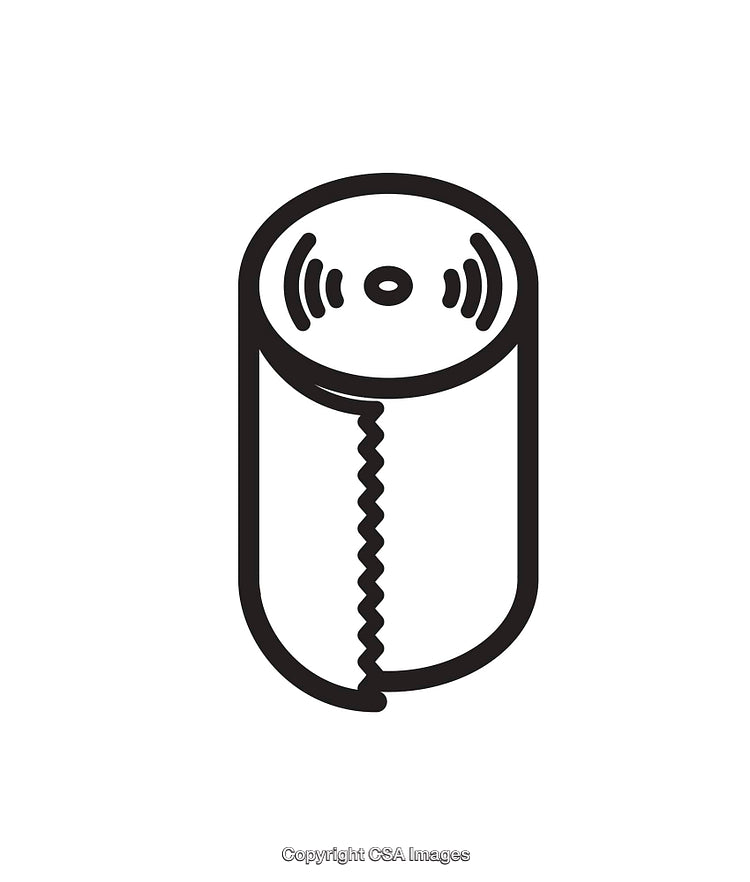 Simple Black and White Icon of a Toilet Roll Design