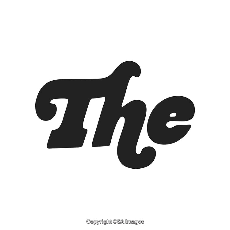 Stylized Typography of 'The' in Bold Black Lettering on White Background