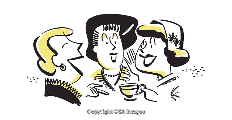 Group of Three Women Socializing with Happiness and Conversation