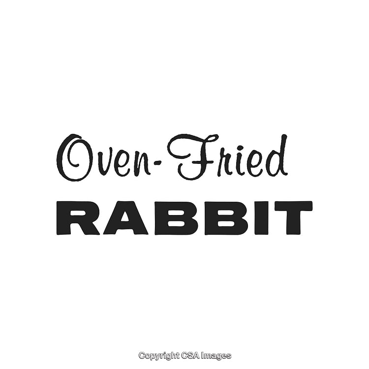 Elegant Typography Design Featuring the Text 'Oven-Fried Rabbit' in Bold Styles