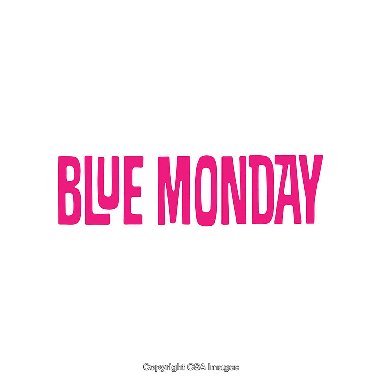 Vibrant Typography Design Featuring the Words 'Blue Monday' in Bold Pink Font