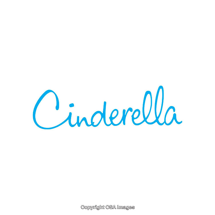 Elegant Blue Typography Displaying the Name 'Cinderella' on White