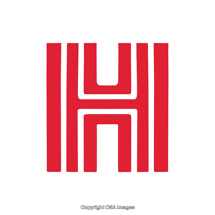 Red Geometric Pattern Creating an Abstract Letterform Design in Bold Style