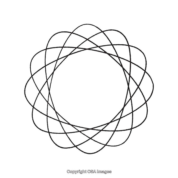 Abstract Geometric Shape with Overlapping Lines in Circular Formation