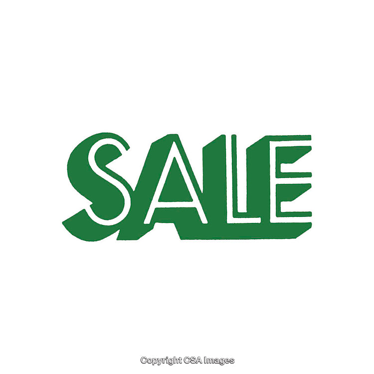 Green Sale Design Highlighting Discounts and Promotions on a White Background