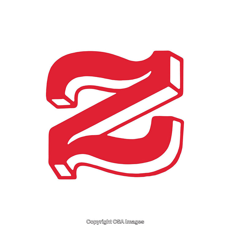 Stylized Red Letter Z on a White Background