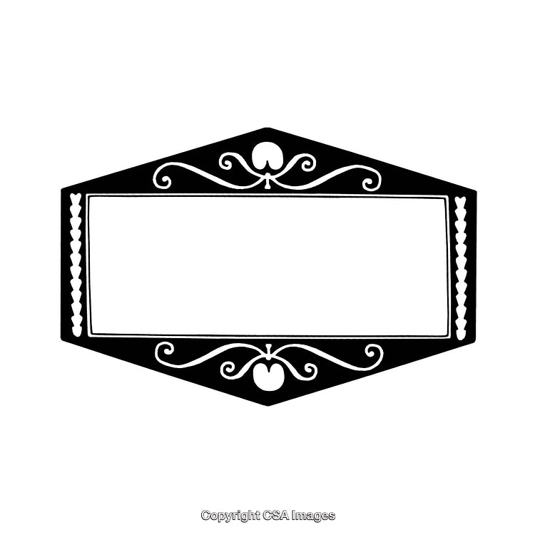 Black and White Intricate Decorative Border with Central Empty Space