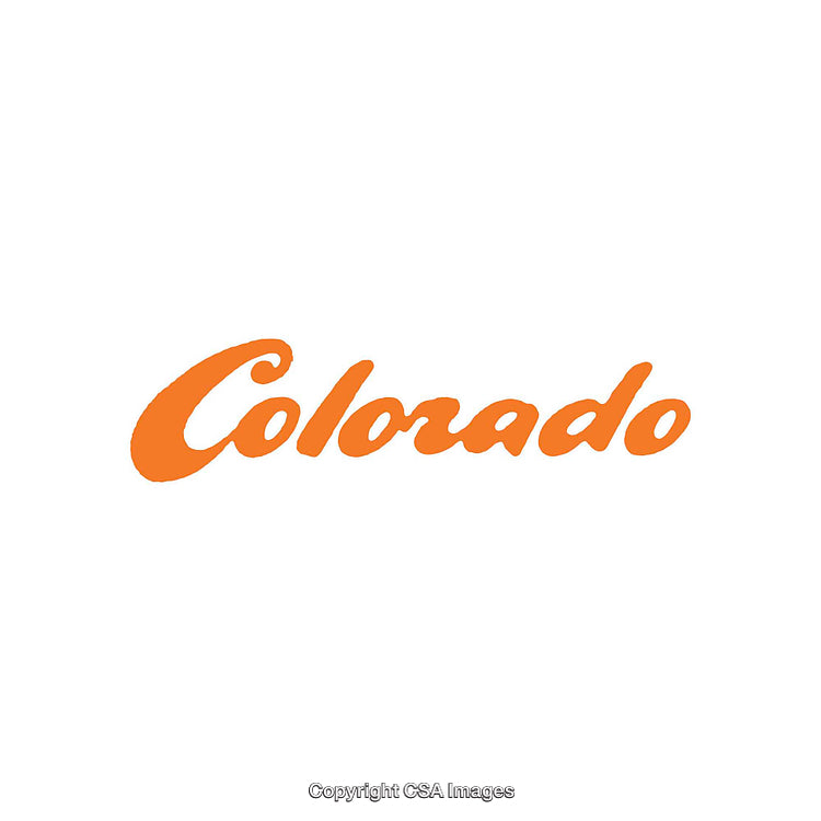 Simple Colorado Text in Orange Bold Script with a Minimalist Design