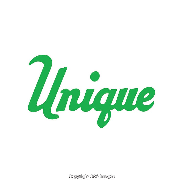 Green Unique Script Word Typography on a White Background