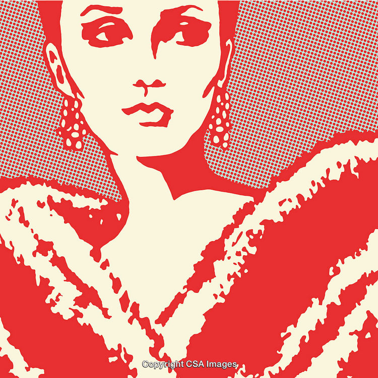 Pop Art Style Illustration of a Stylish Woman in Bold Colors