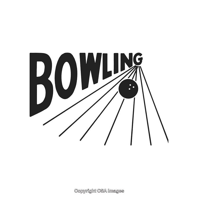 Retro Bowling Illustration With Striking Font and Minimalist Design