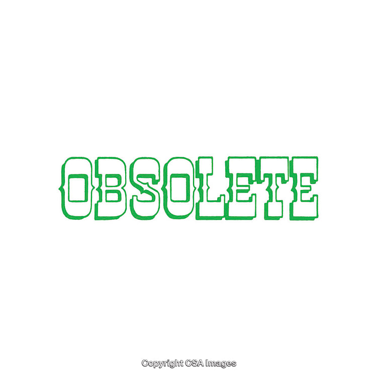 Retro Styled Green Typography Depicting the Word Obsolete on White Canvas