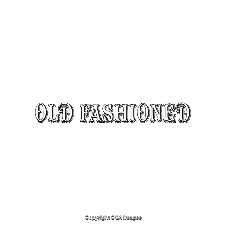 Vintage Typography Design Featuring the Words 'Old Fashioned' in Fancy Style
