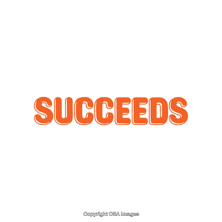 Motivational Word Succeeds in Retro Bold Orange Style Design
